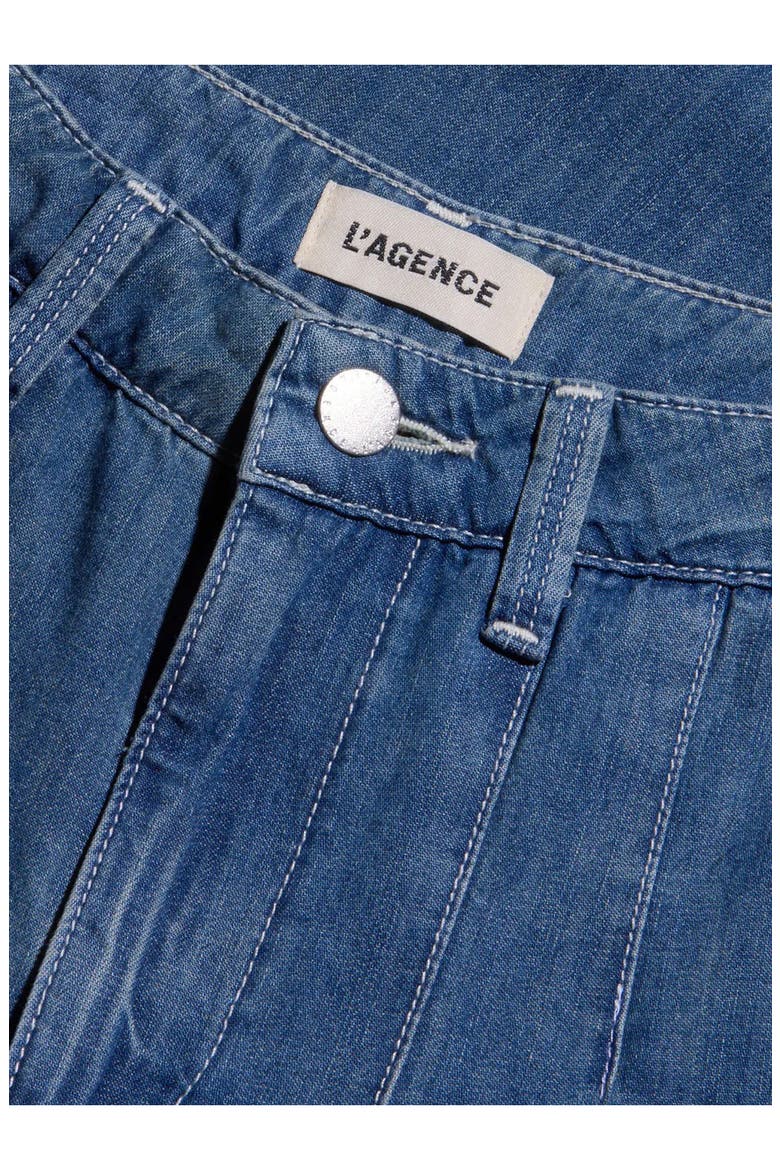 Jayani High Waist Pleated Wide Leg Jeans, Alternate, color, SARATOGA