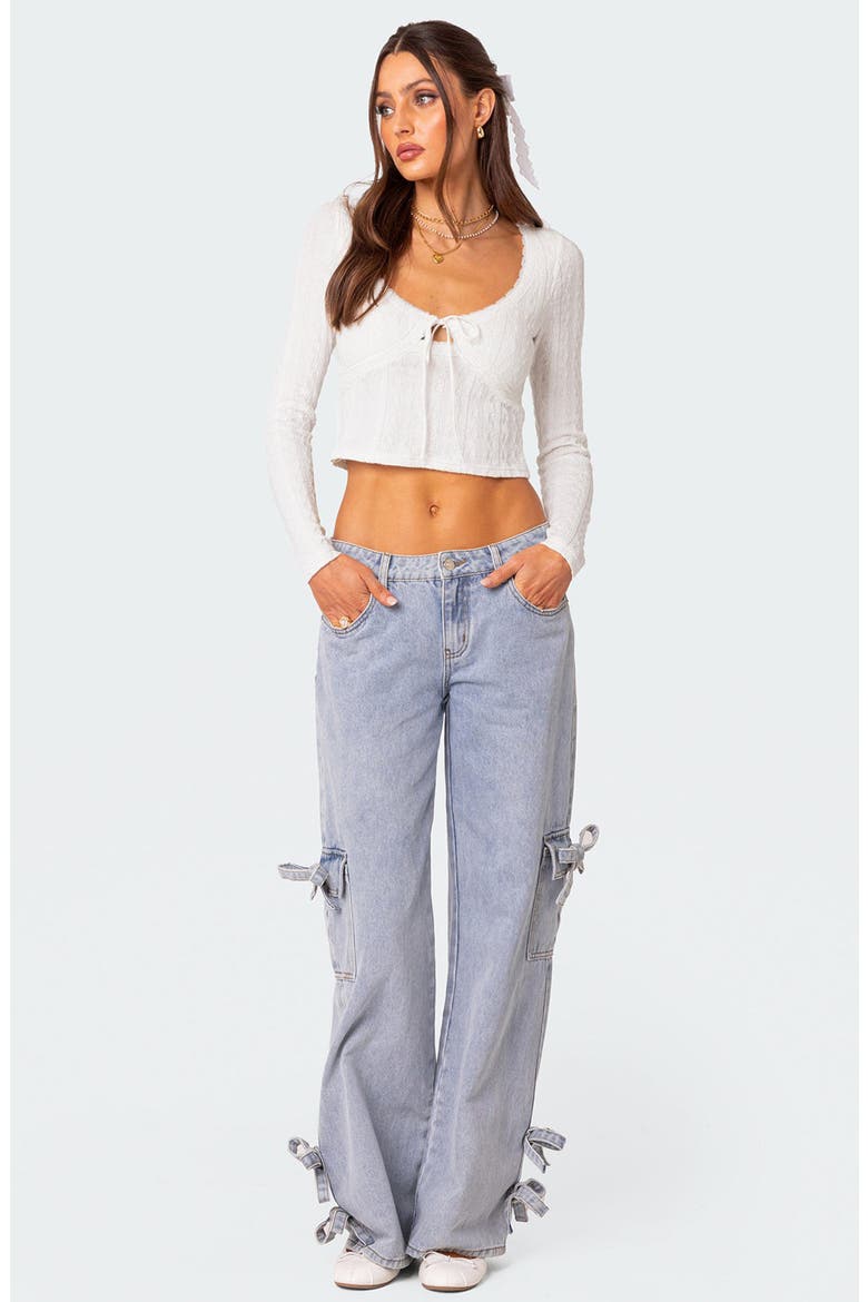 Lorey Lace Crop Top, Alternate, color, WHITE