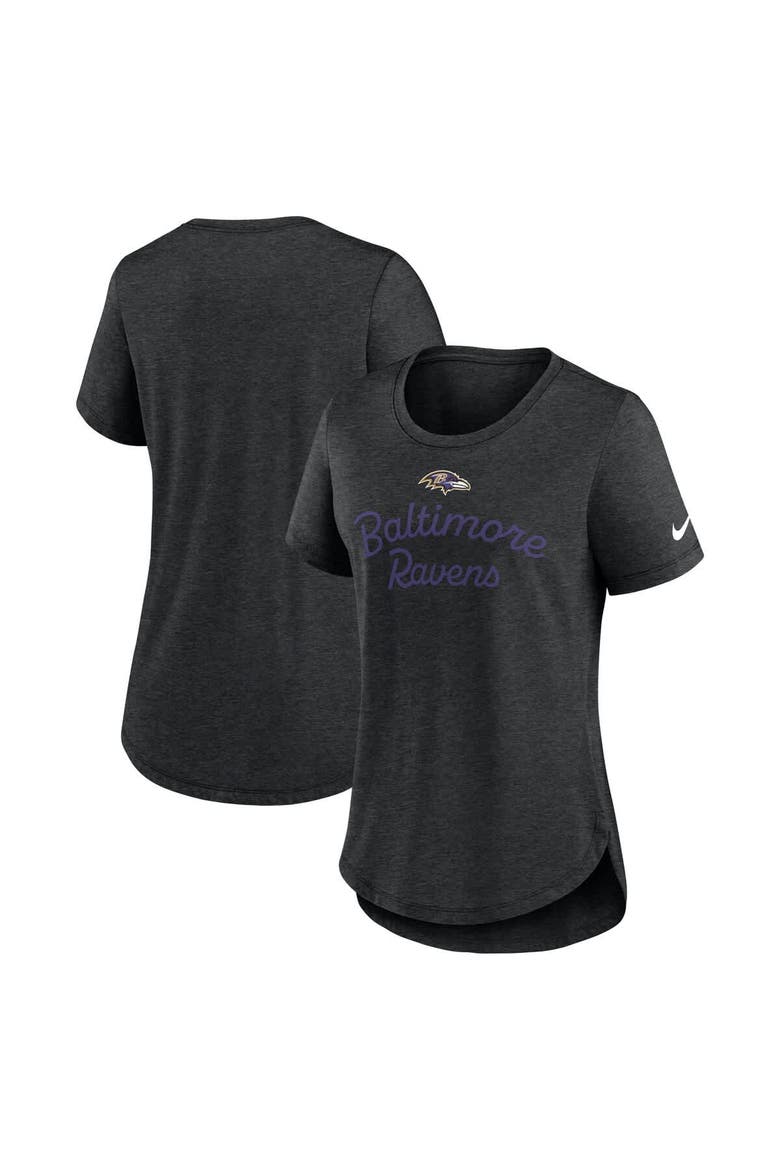 Women's Nike Black Baltimore Ravens Script Tri-Blend T-Shirt, Main, color, Black