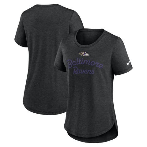 Women's Nike Black Baltimore Ravens Script Tri-Blend T-Shirt