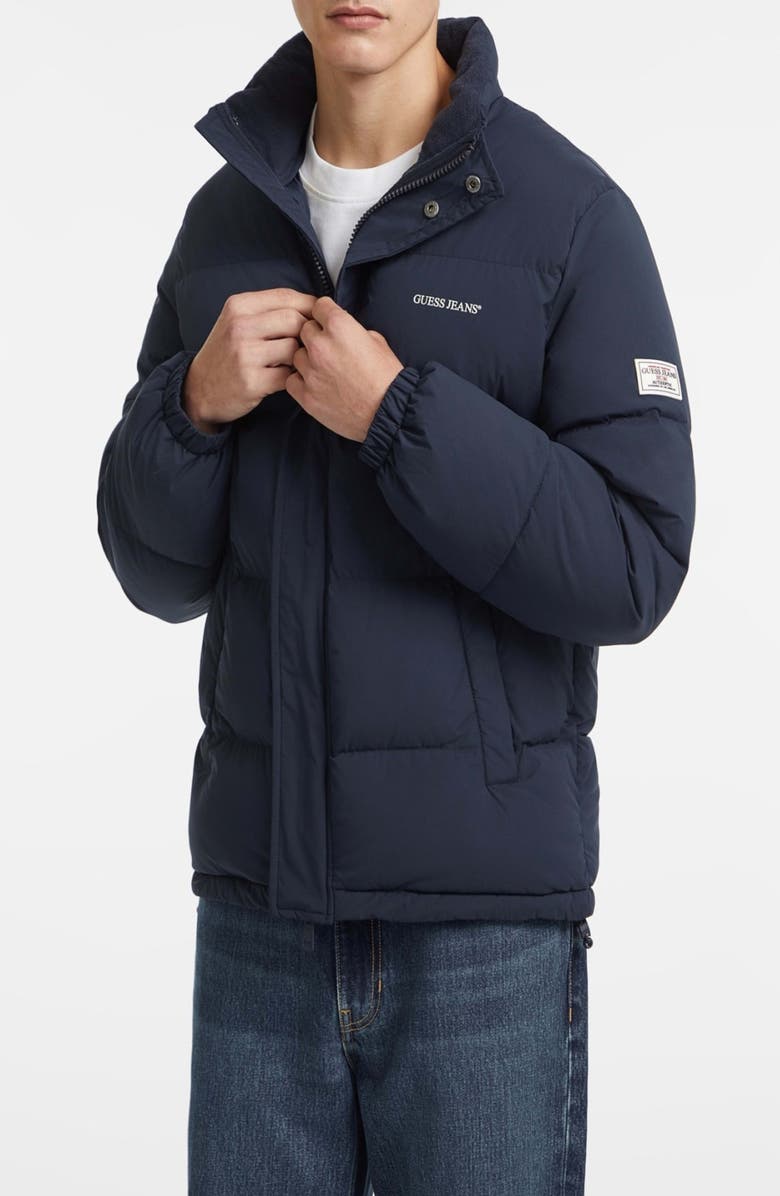 GUESS JEANS Puffer Jacket, Main, color, Navy