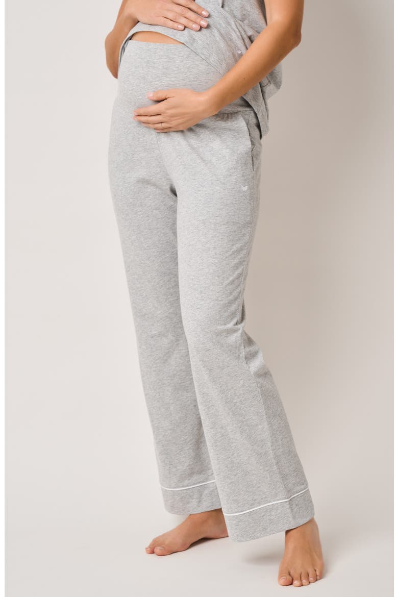 The Cozy 3-Piece Cotton Maternity Set, Alternate, color, HEATHER GREY