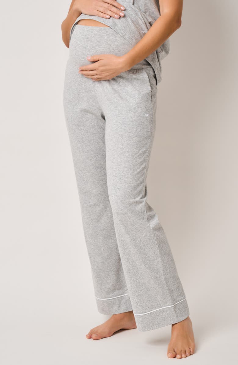 Petite Plume The Cozy 3-Piece Cotton Maternity Set, Alternate, color, Heather Grey