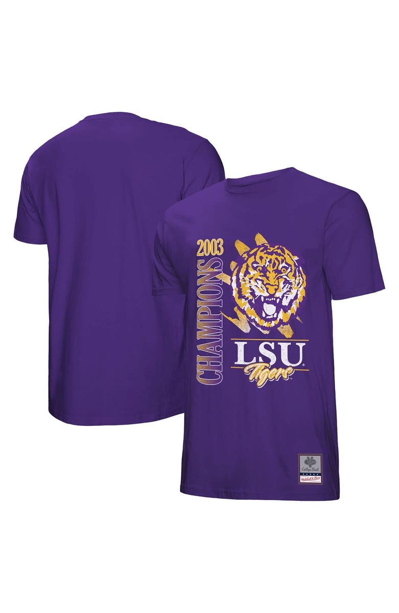 Mitchell & Ness Men's Mitchell & Ness Purple LSU Tigers Retro Brush Mineral Wash T-Shirt, Main, color, Purple