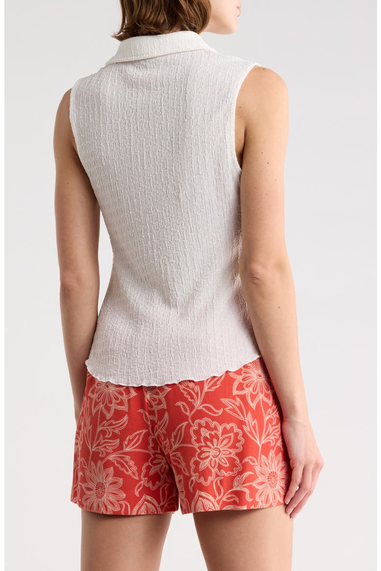 Ruched Button-Up Tank, Alternate, color, VINTAGE WHITE