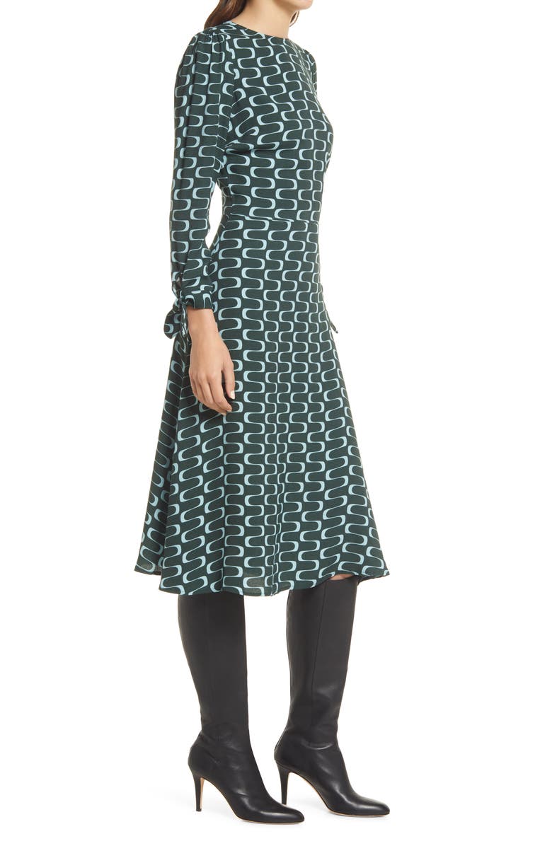 Reformation Port Print Long Sleeve Midi Dress, Alternate, color, 