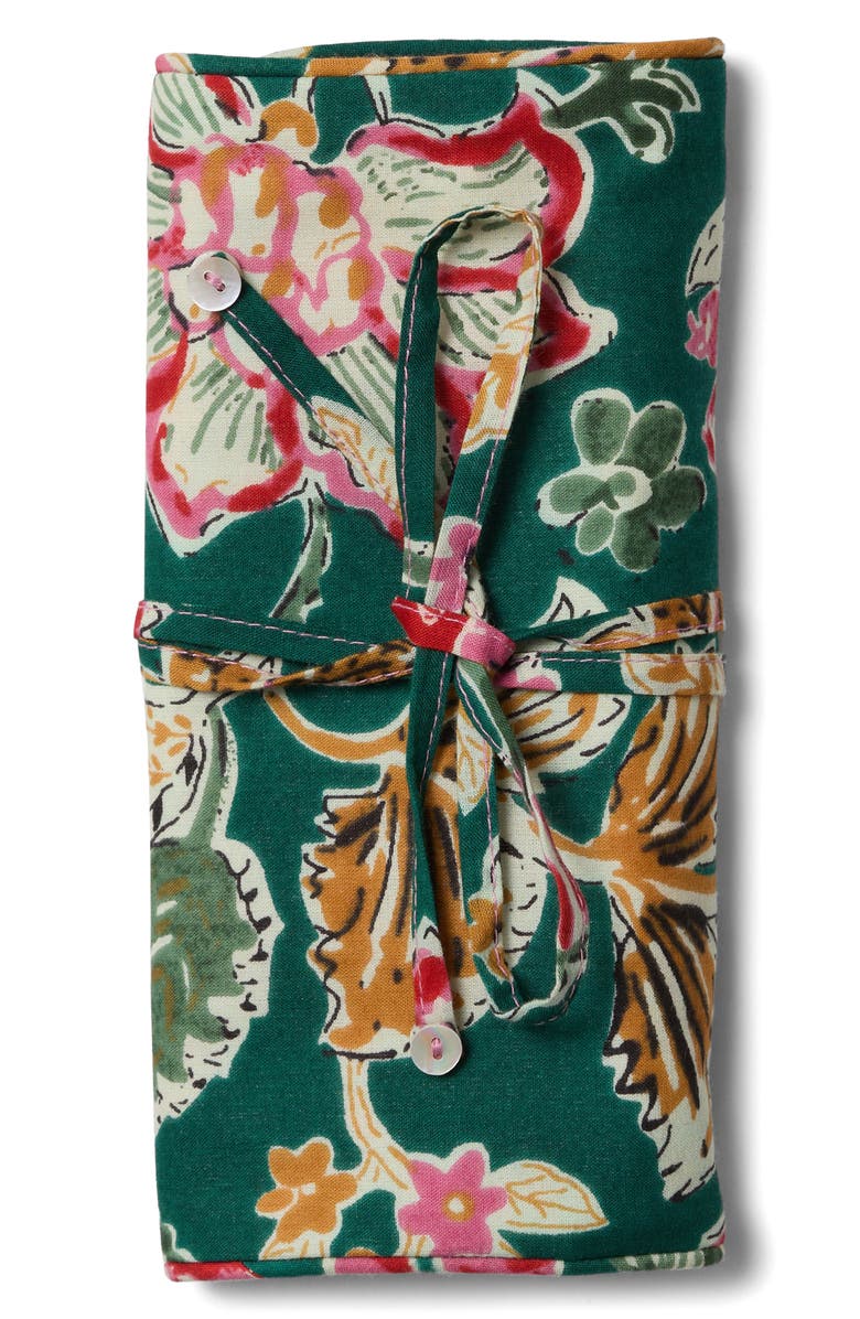 Chan Luu Roll-Up Jewelry Pouch, Main, color, Forest