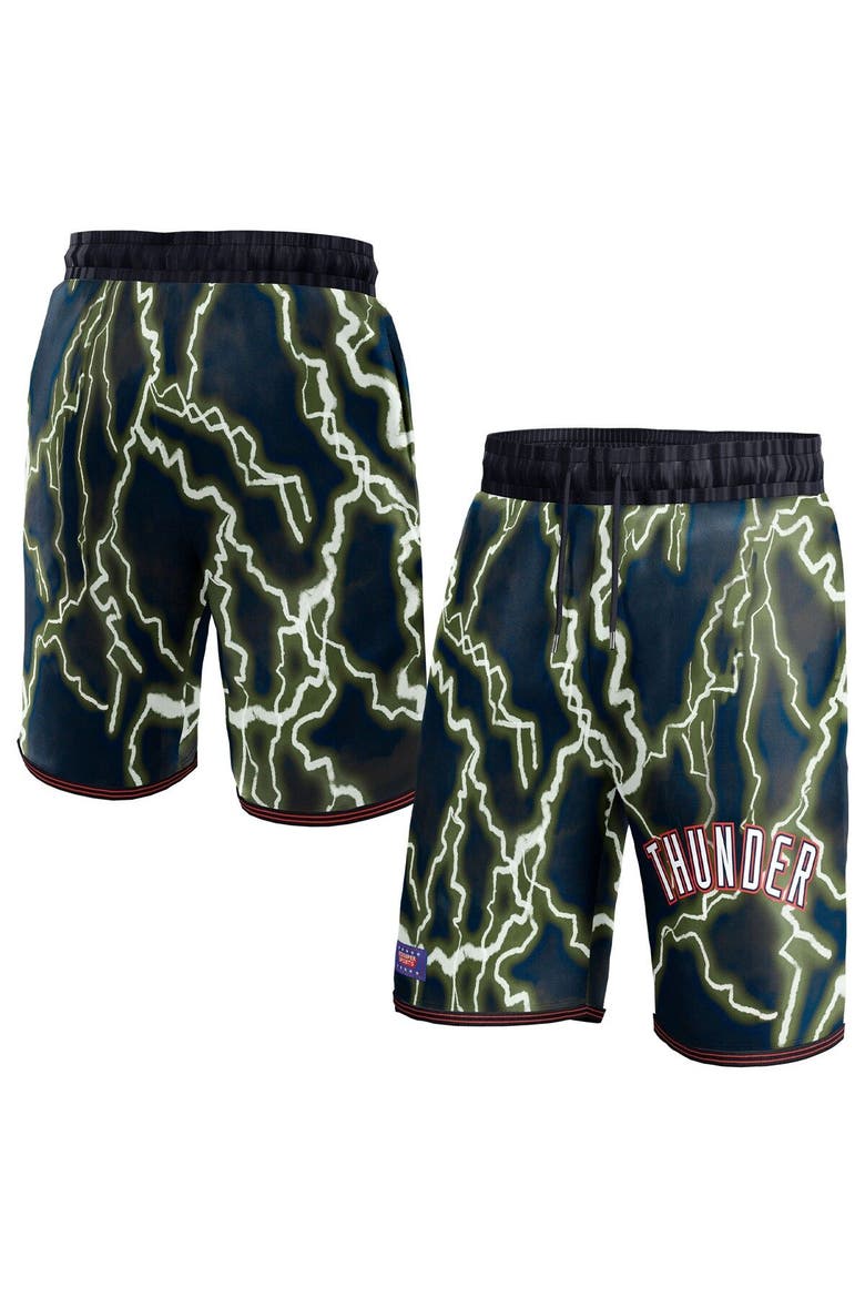 Unisex NBA & KidSuper Studios by Fanatics Black Oklahoma City Thunder Hometown Shorts, Main, color, Black