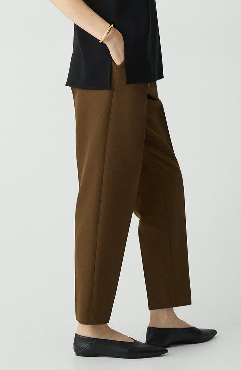 Theory Wool Blend Pleated Pants, Alternate, color, Clove