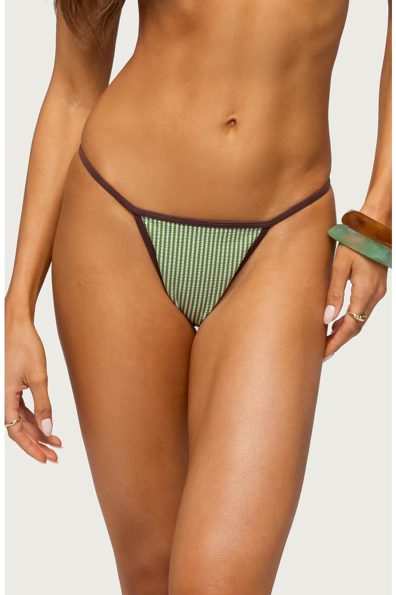 Vale Stripe Bikini Bottoms, Main, color, GREEN