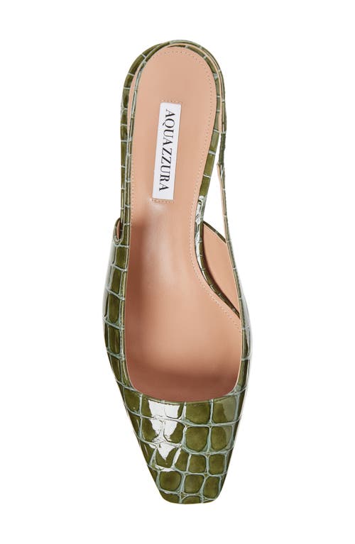 Aquazzura Ginza 35 Croc-effect Leather Slingback Pumps In Oregano
