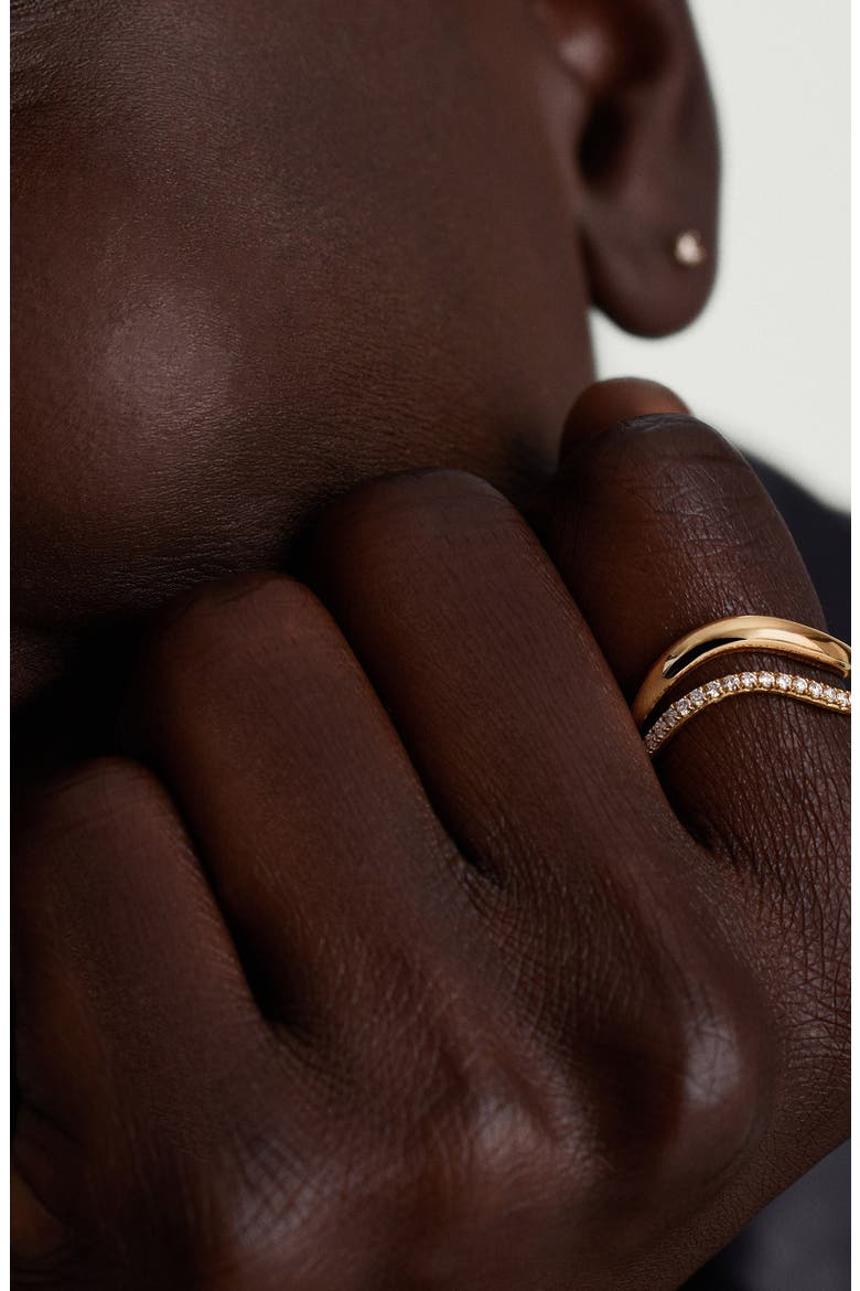Dôme Figure Pavé Ring, Alternate, color, Yellow Gold