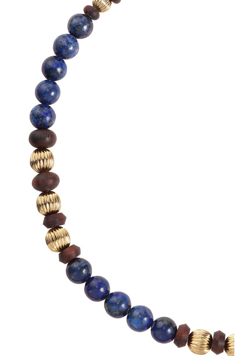 Temple Seed Necklace, Alternate, color, Gold&Blue&Red