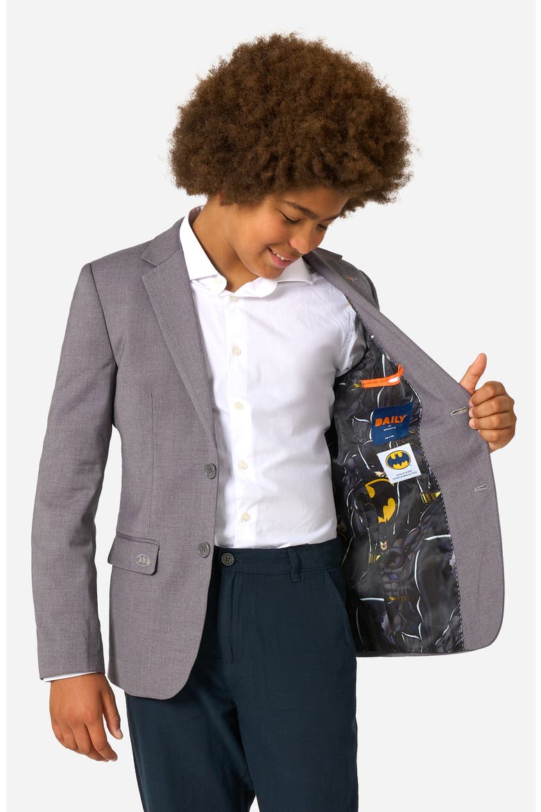 x Batman Kids' Daily Slim Fit Grey Stretch Sport Coat, Alternate, color, GREY