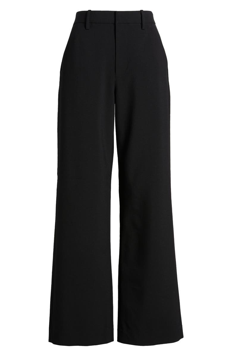 rag & bone Banks Wide Leg Wool Blend Ankle Pants, Alternate, color, Black
