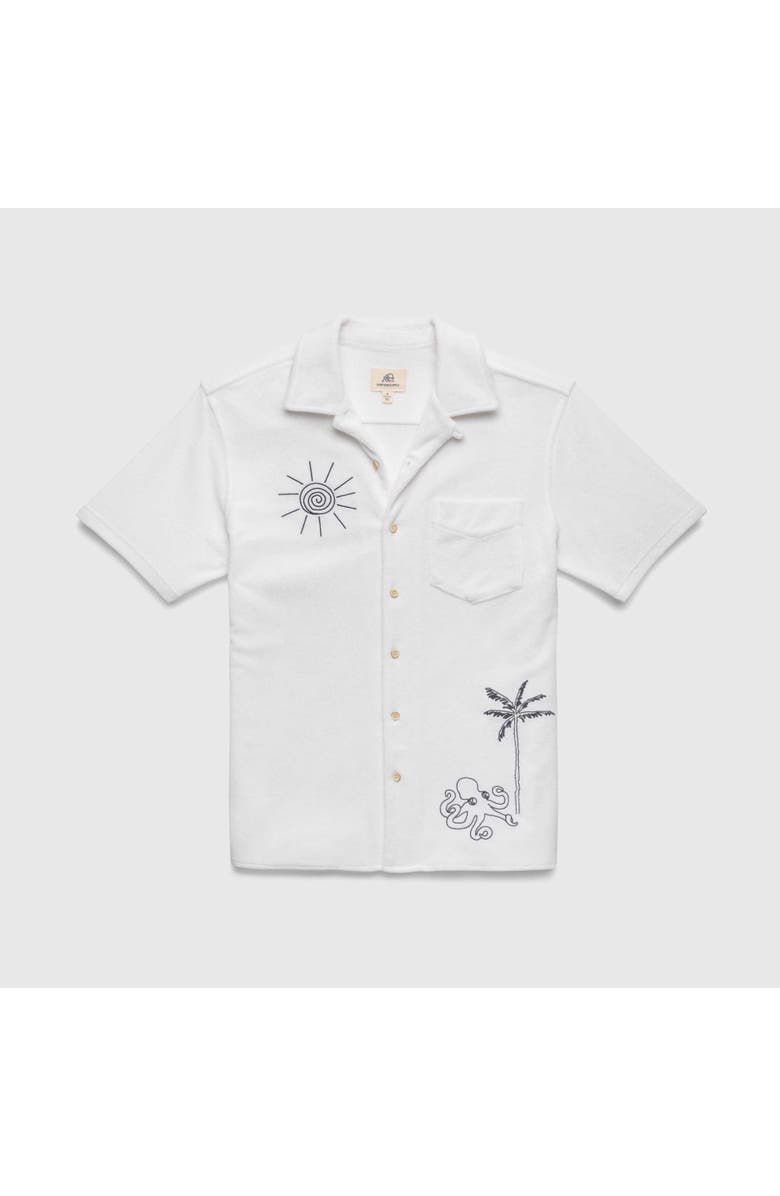 Surfside Supply Co. Mariner Saltwater Terry Camp Collar Shirt, Main, color, Brilliant White