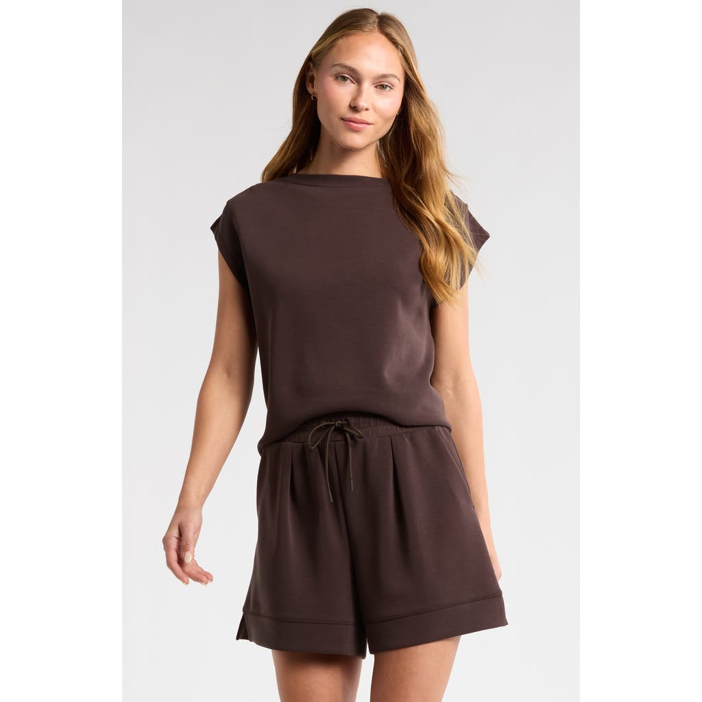 ZELLA ZELLA ULTRA SOFT KNIT GATHERED SHOULDER TOP