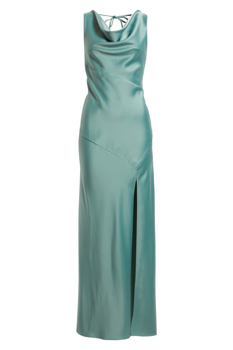 wayf satin dress Wayf Julia Ruched Asymmetric Satin Cocktail Dress In Black - 60% Off