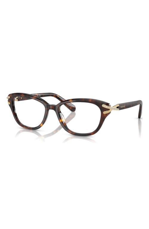 Swarovski 54mm Pillow Optical Glasses In Havana