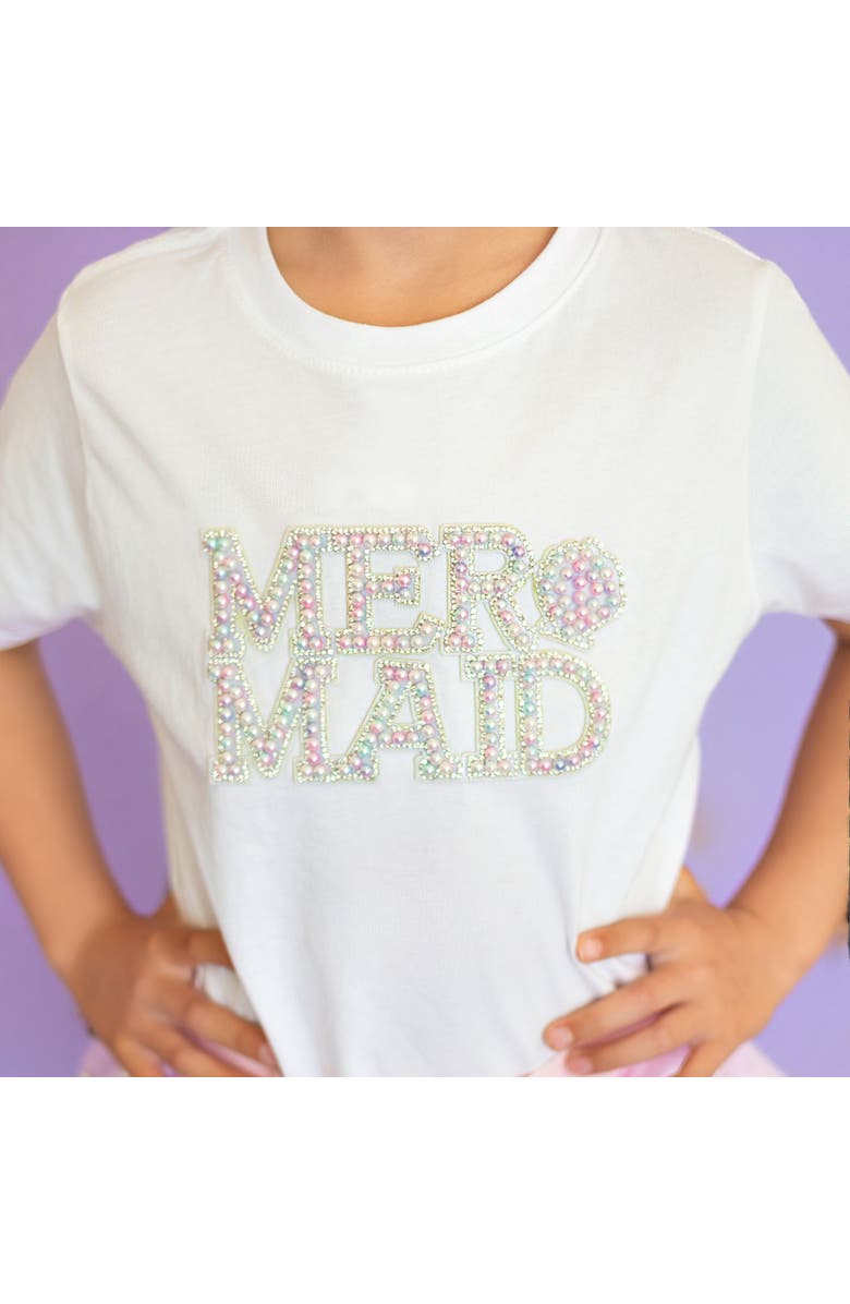 Sweet Wink Mermaid Pearl Patch Short Sleeve T-Shirt, Alternate, color, White