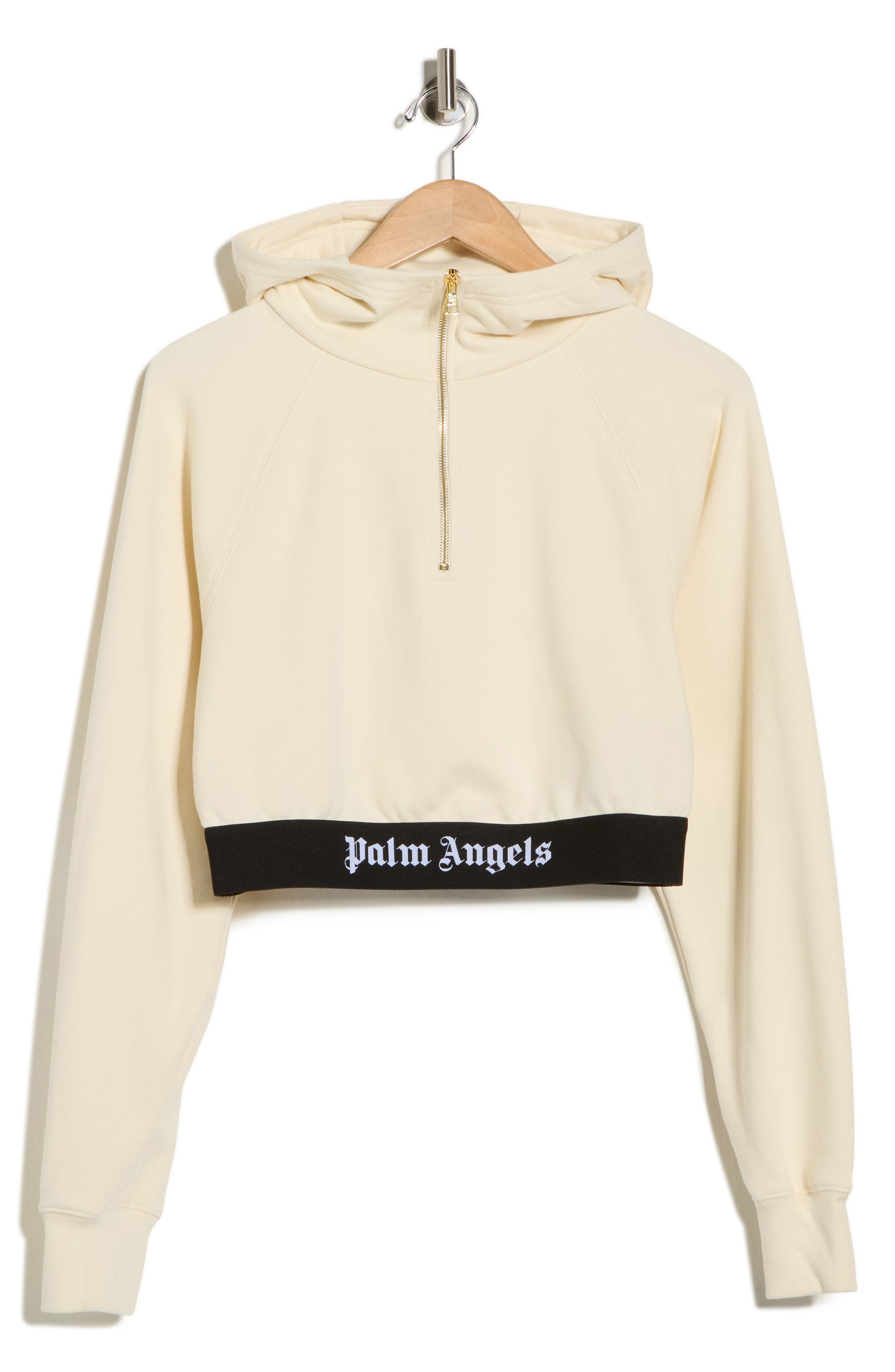 Palm Angels Hooded Crop Sweatshirt