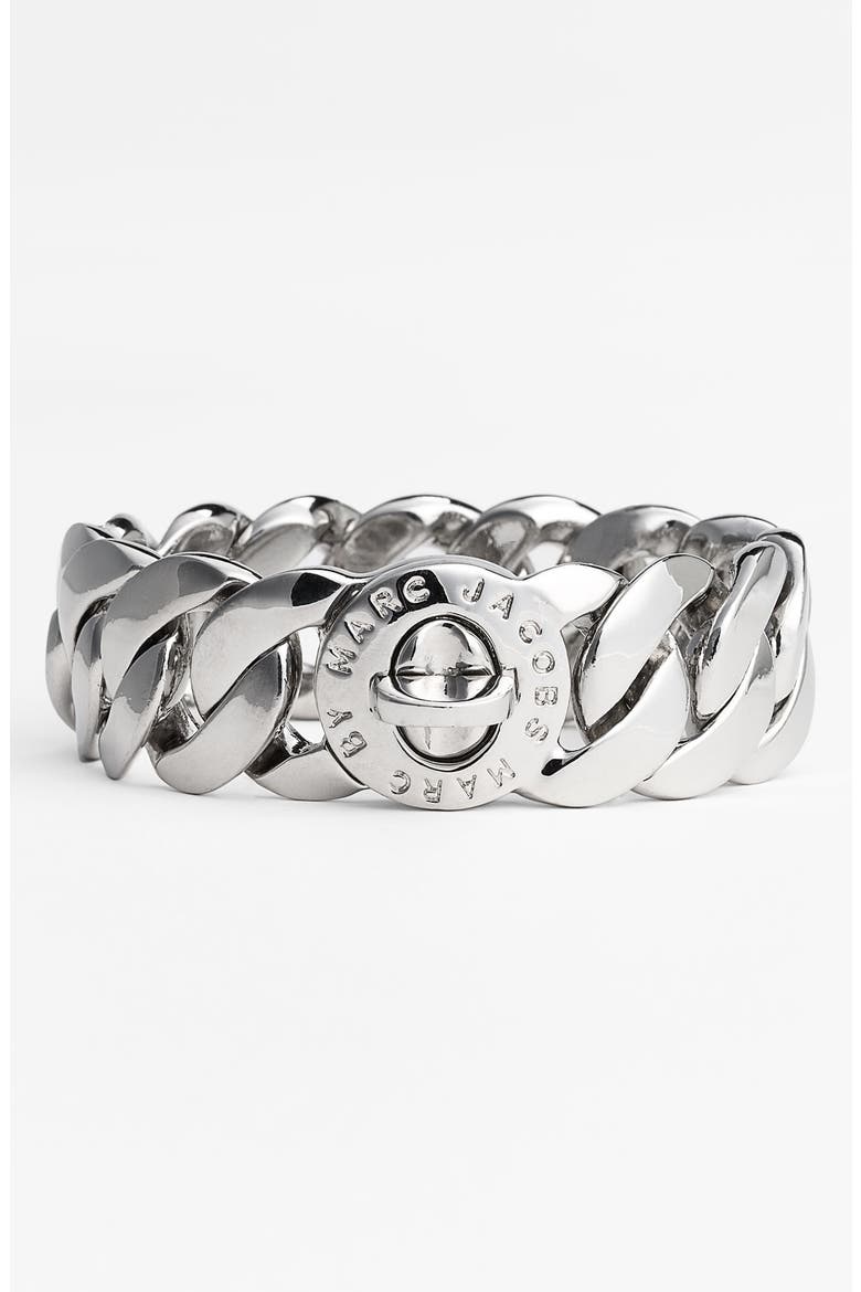 'Turnlock - Katie' Large Bracelet, Main, color, SILVER