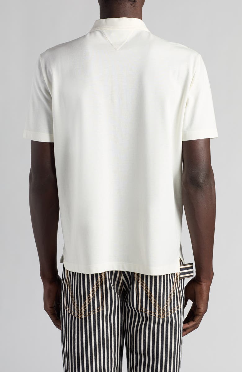 Bottega Veneta Cotton Blend Piqué Knit Polo, Alternate, color, Dove