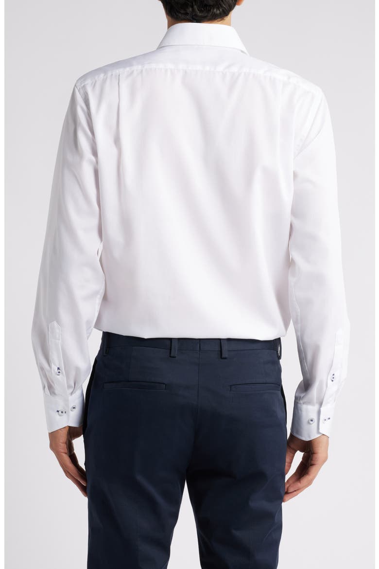 Trim Fit Check Diamond Textured Cotton Dress Shirt, Alternate, color, WHITE