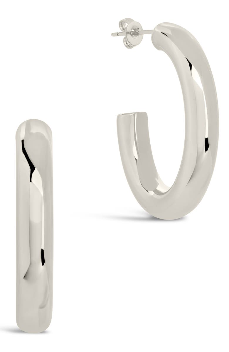 Sterling Forever Rory Hoop Earrings, Main, color, 