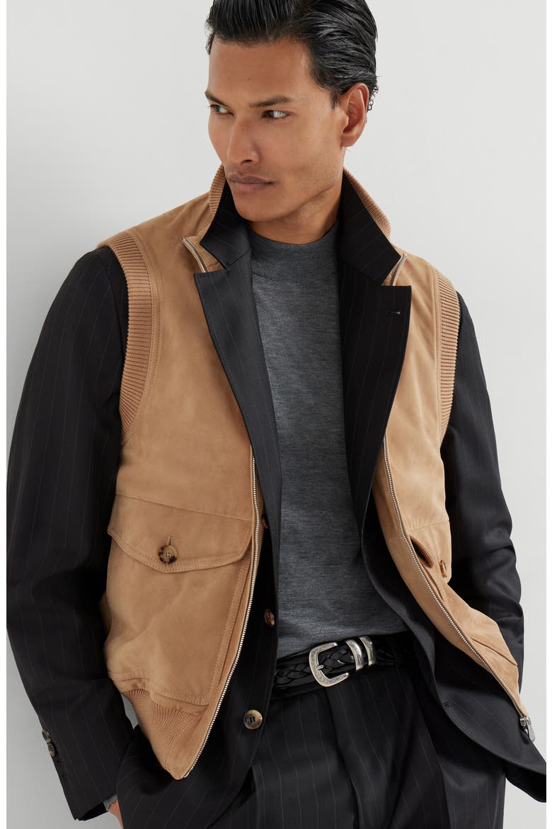 Suede vest, Alternate, color, Light Brown