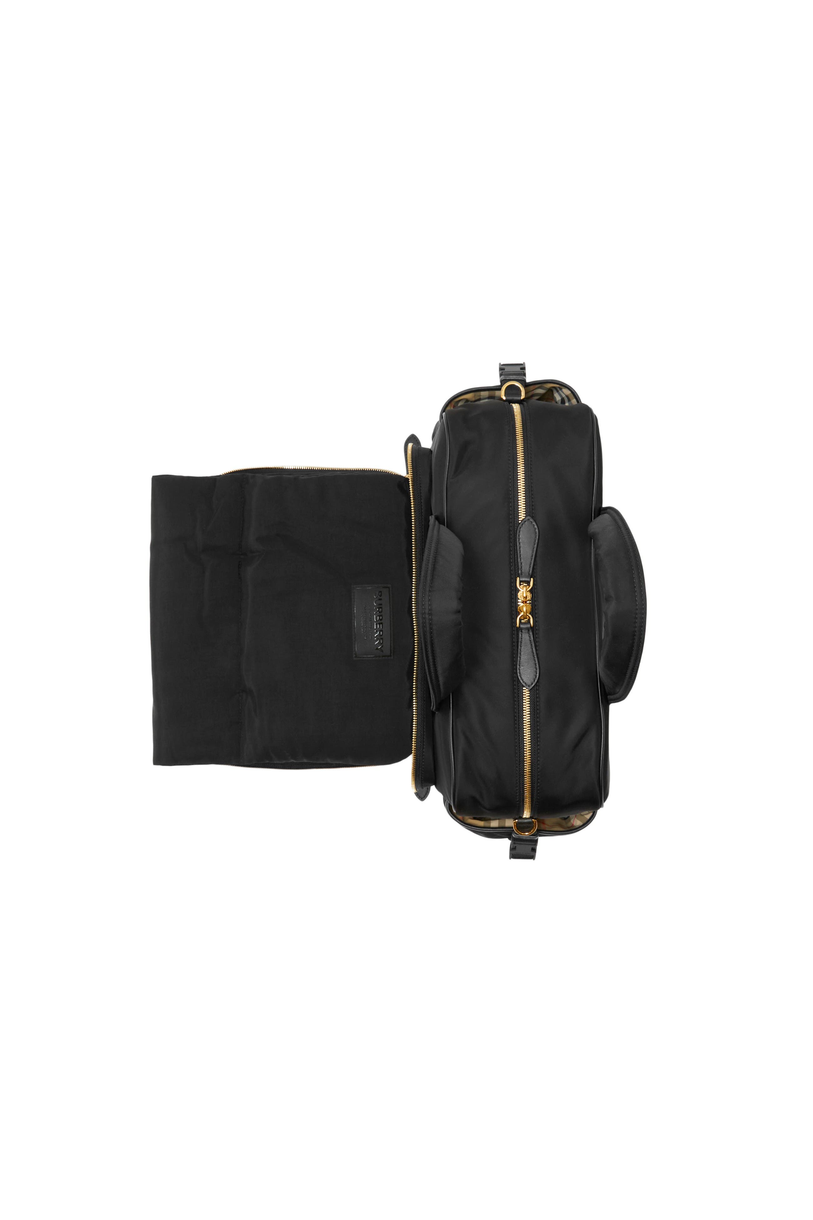 Burberry Quilted Nylon Baby Changing Bag, Alternate, color, Black