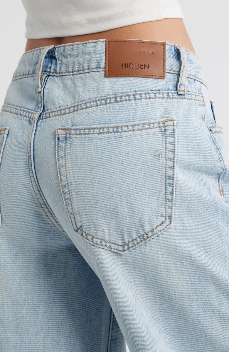 HIDDEN JEANS High Waist Seamed Wide Leg Jeans, Alternate, color, Light Blue Wash
