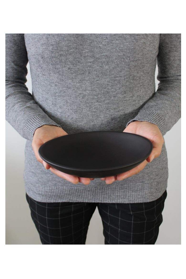 Stoneware Dessert Plate Dadasi - Set of 4, Alternate, color, Matte Black