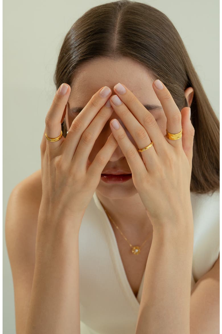 Sterling Silver 18k Gold Plated Sabrina Ring Delicate Modern Dainty, Alternate, color, Gold
