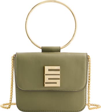 Christian Siriano New York Ring Handle Mini Flap Crossbody Green