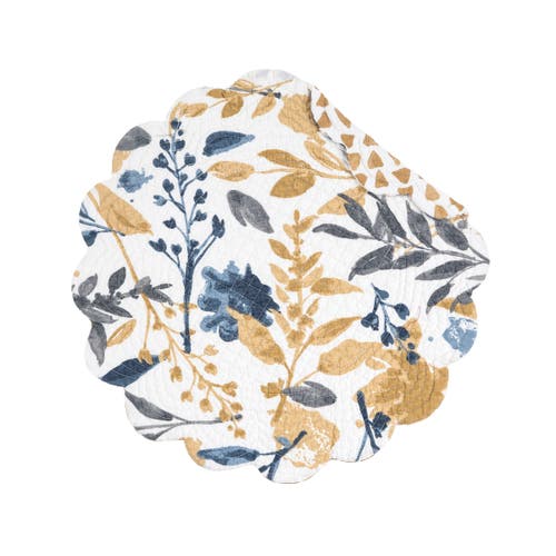 C & F Home C&f Home Natural Home Cotton Quilted Round Reversible Placemats Set Of 6, 17" Decor In Yellow