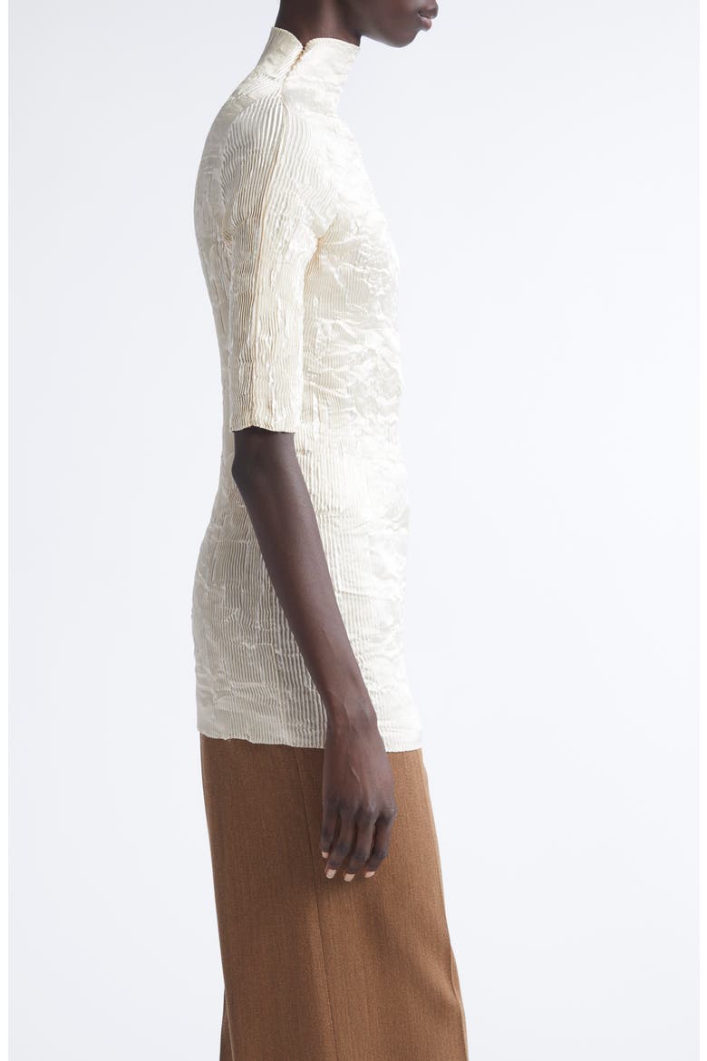 Dahlia Crinkled Pleated Top, Alternate, color, CREAM