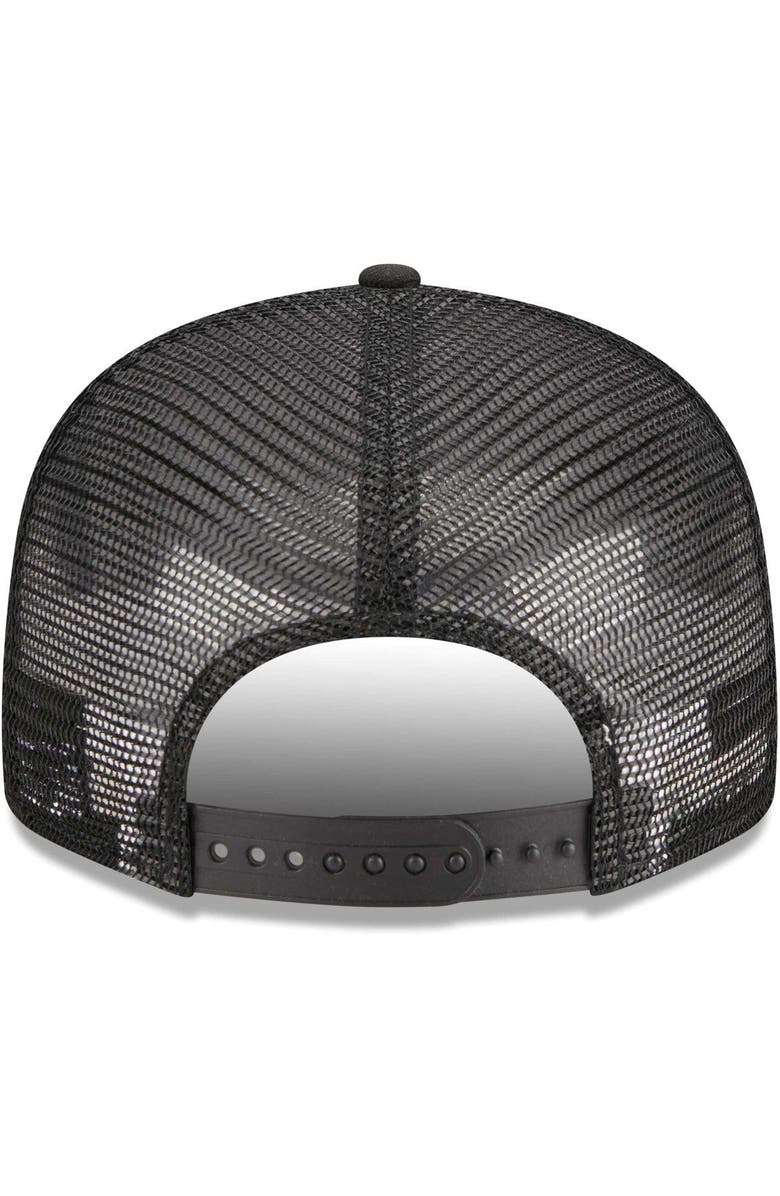 New Era Men's New Era Black New York Yankees Scratch Squared Trucker 9FIFTY Snapback Hat, Alternate, color,