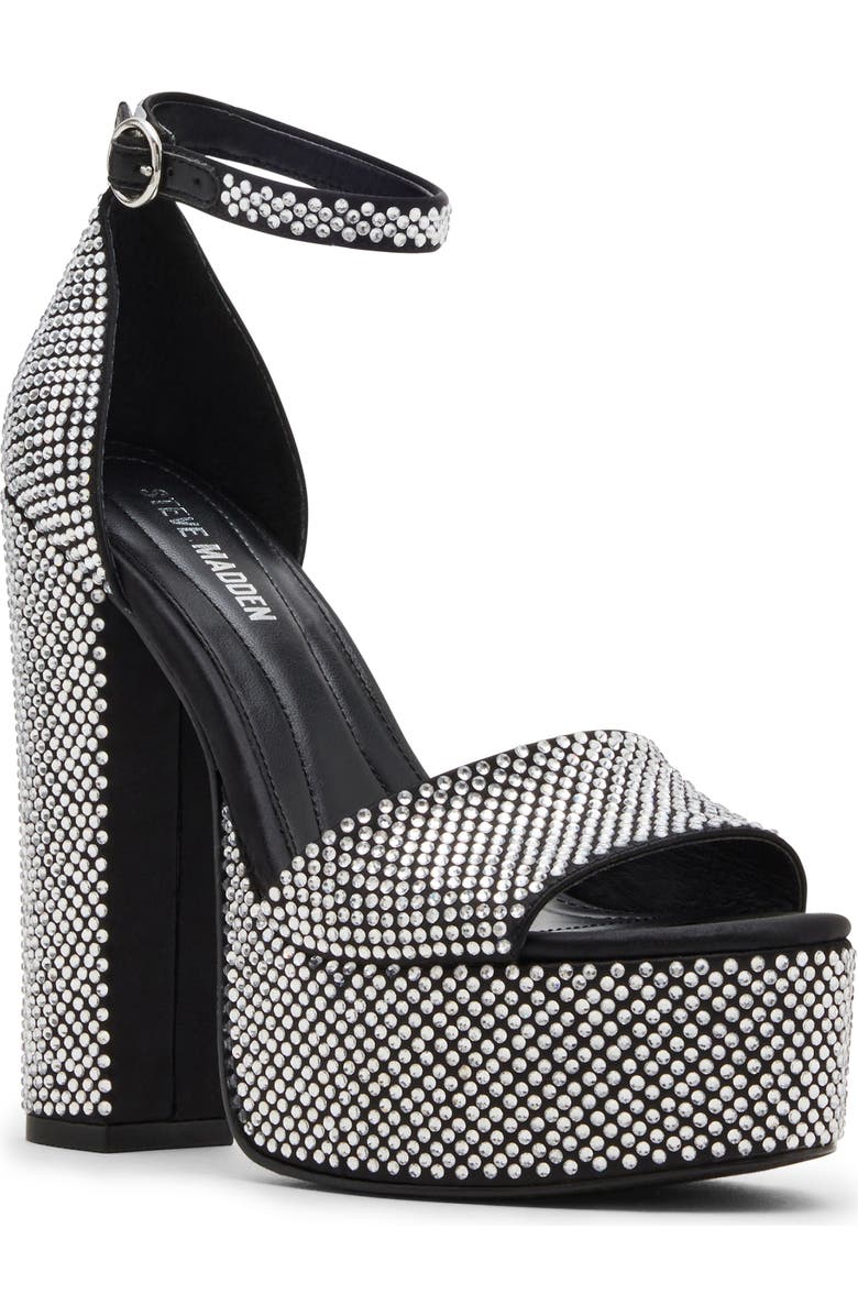 Steve Madden Glam Ankle Strap Platform Sandal, Main, color, Rhinestone