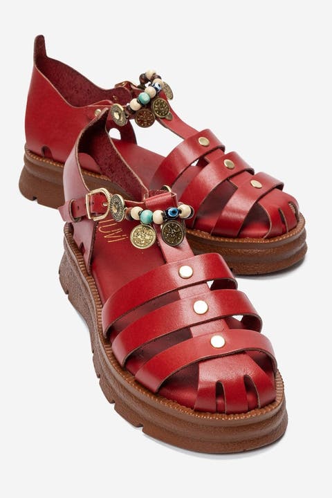 Solis Leather Beaded Sandal