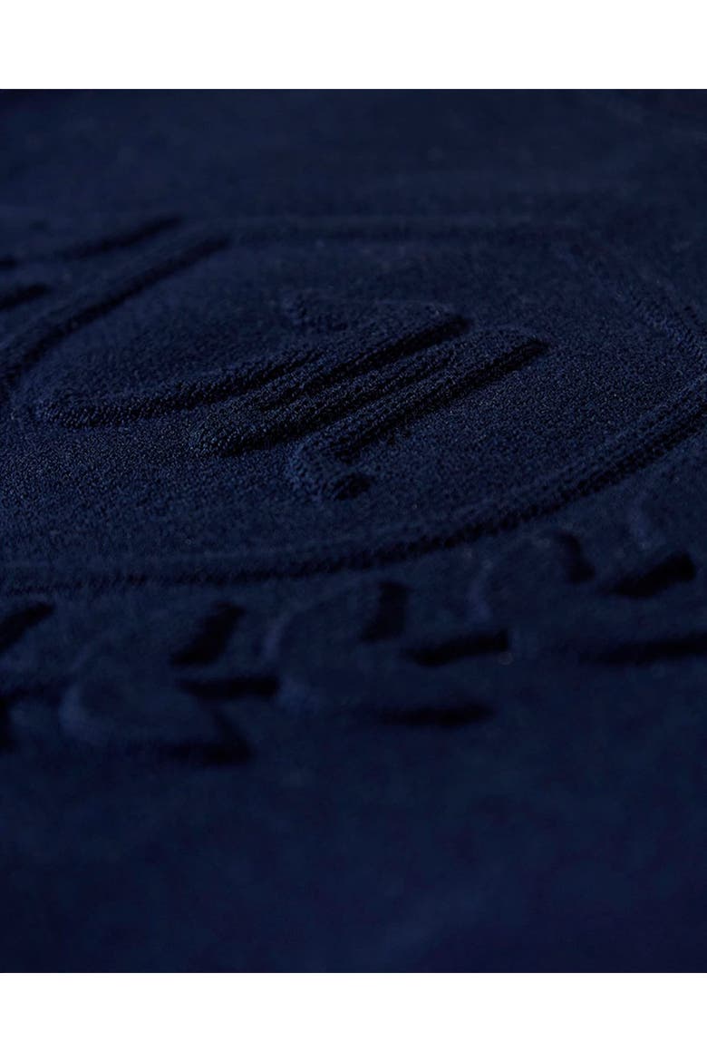 Knit Pullover Crewneck Sweater with Embossed 3D Crest, Alternate, color, Navy