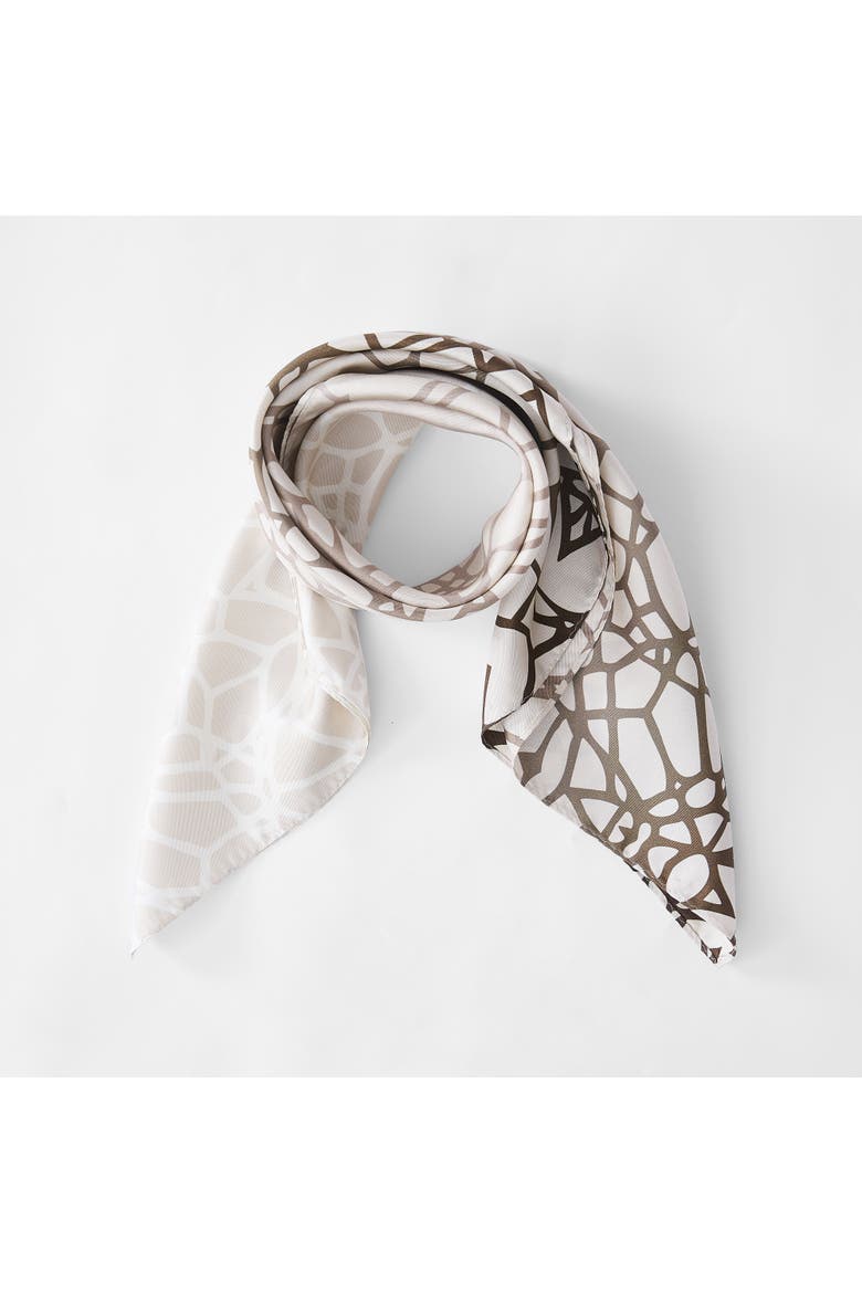 Ethereal Tangle Silk Scarf, Alternate, color, Ivory/Brown