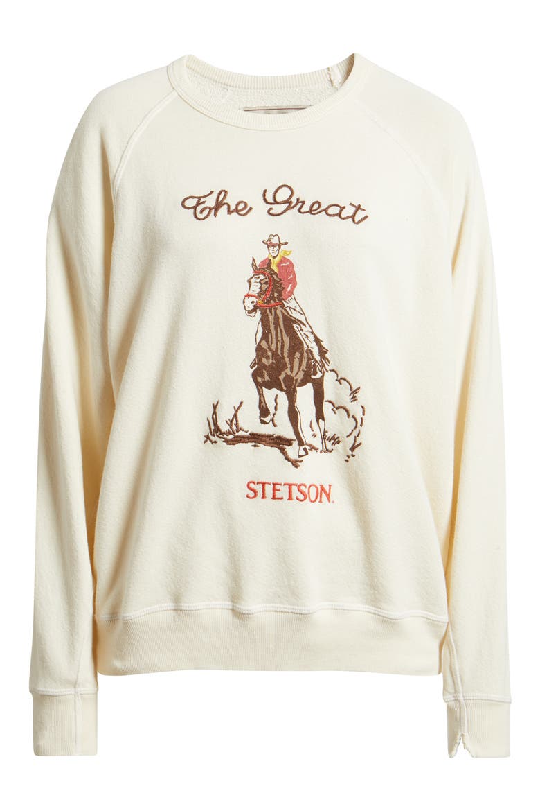 & Stetson The College Sweatshirt Stetson Graphic Sweatshirt, Alternate, color, WASHED WHITE