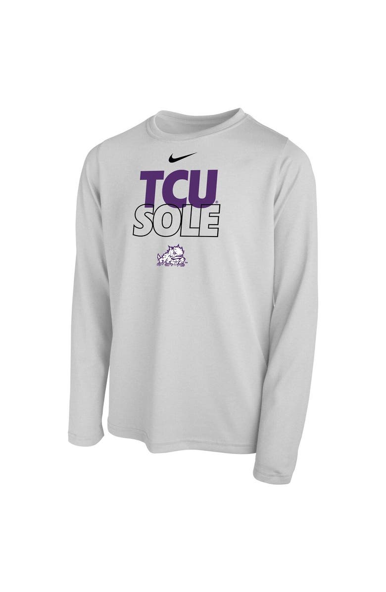 Nike Youth Nike  White TCU Horned Frogs 2023 On Court Sole Bench T-Shirt, Alternate, color, 