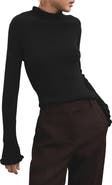 MANGO Scallop Mock Neck Sweater