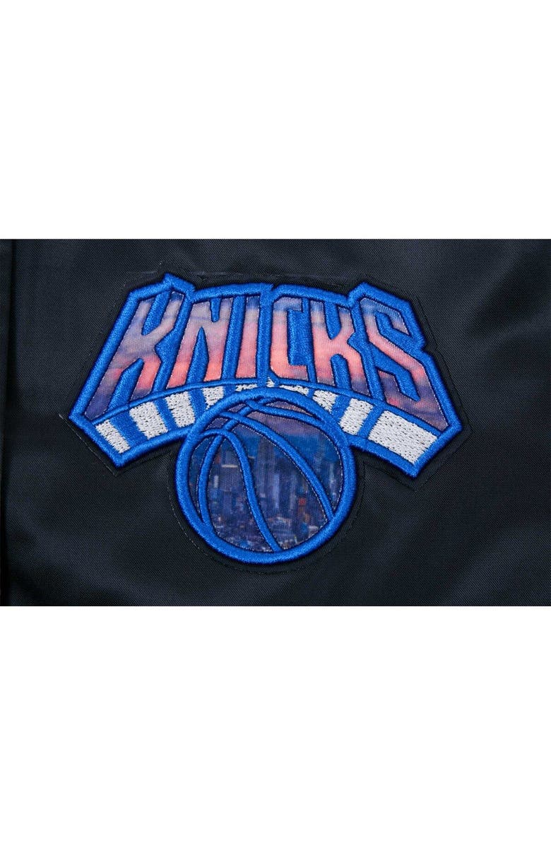 PRO STANDARD Women's Pro Standard Black New York Knicks City Scape Satin Full-Snap Jacket, Alternate, color,