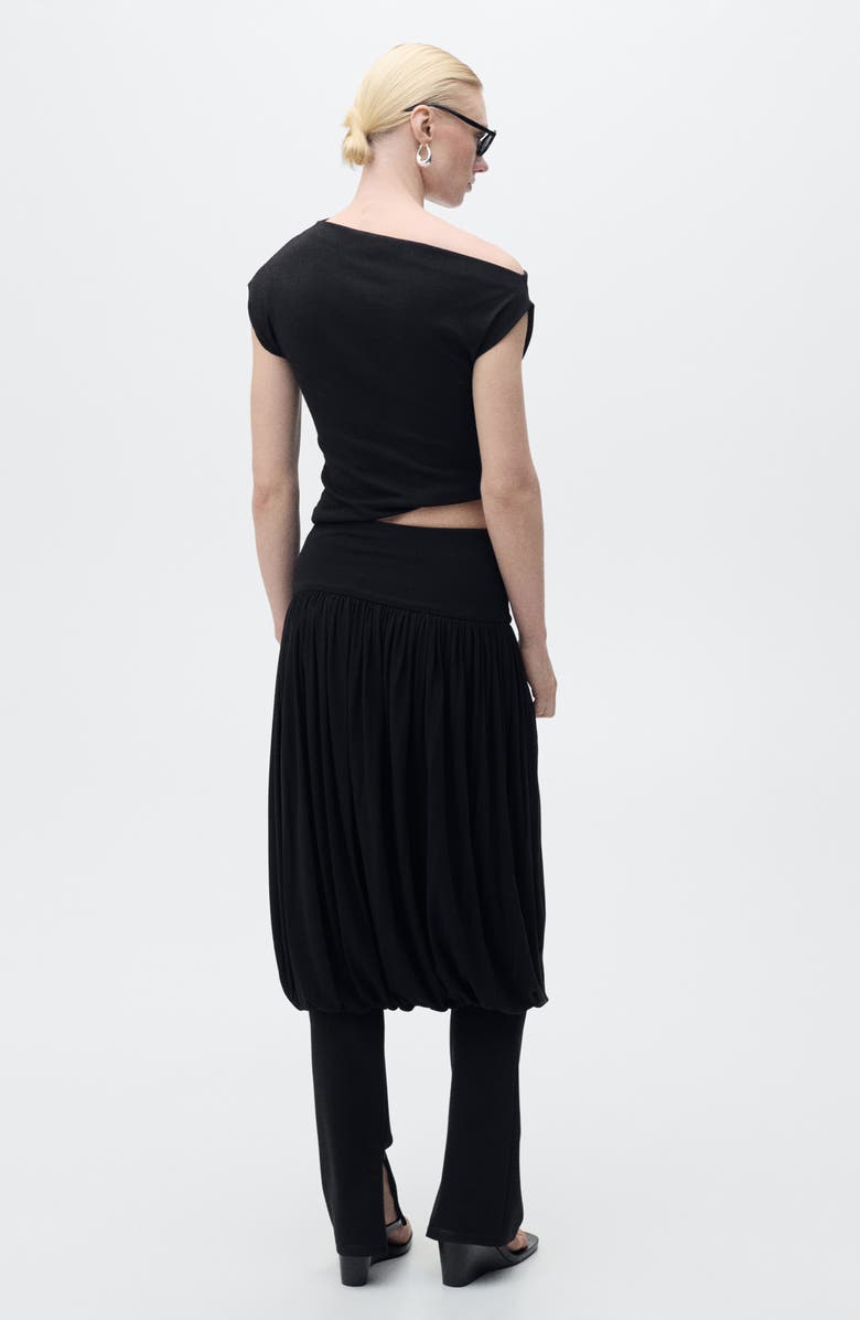 MANGO Asymmetric Neck Top, Alternate, color, Black