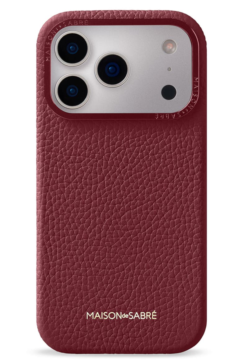 Leather Phone Case iPhone 17 Pro Max, Main, color, Plum Red