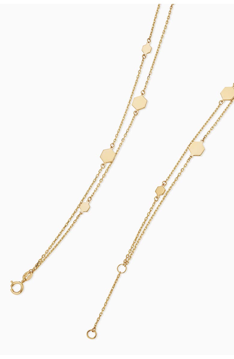 Oradina 14K Yellow Gold Honey Station Anklet, Alternate, color, Yellow Gold