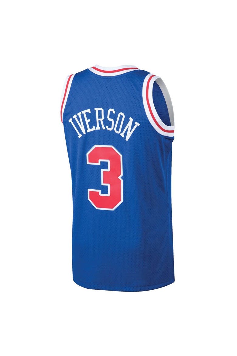 Men's Mitchell & Ness Allen Iverson Royal Philadelphia 76ers 1996/97 Hardwood Classics Swingman Jersey, Alternate, color, Royal